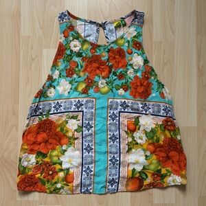 FARM Rio sleeveless floral print top, size S